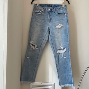 Light wash jeans with rips wide leg tiktok fit